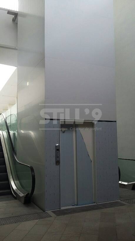 Ascenseur Domuslift avec pylône auto-portant modèle Agrafé