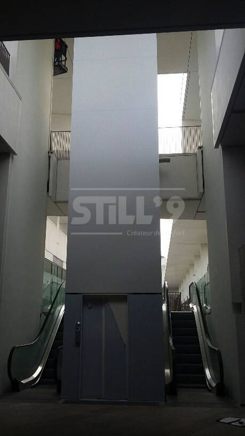 Ascenseur Domuslift avec pylône auto-portant modèle Agrafé